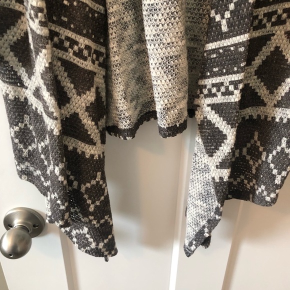Grey patterned open cardigan sweater - Picture 2 of 6